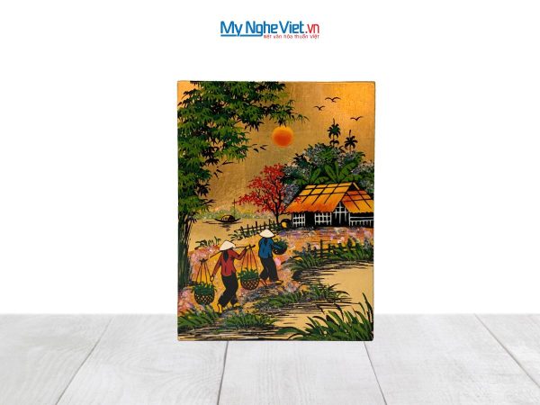 Tranh Sơn Mài Đồng Quê Dát Vàng Nhiều Mẫu