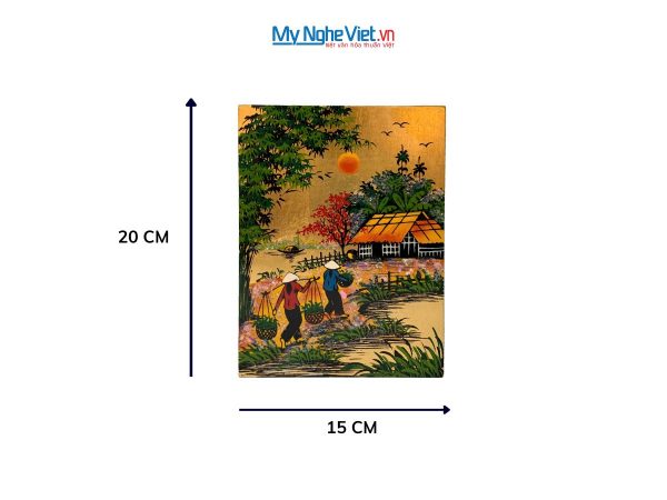 Tranh Sơn Mài Đồng Quê Dát Vàng Nhiều Mẫu