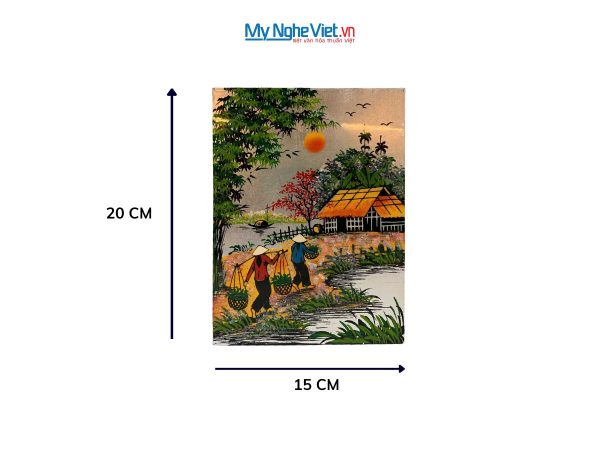 Tranh Sơn Mài Đồng Quê Dát Vàng Nền Bạc Nhiều Mẫu