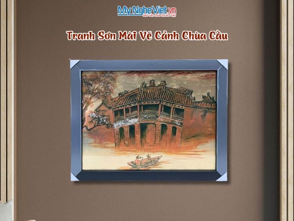 Tranh sơn mài dát vàng vẽ Chùa Cầu TSM3545-2.0