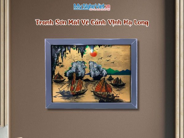 Tranh sơn mài vẽ Vịnh Hạ Long