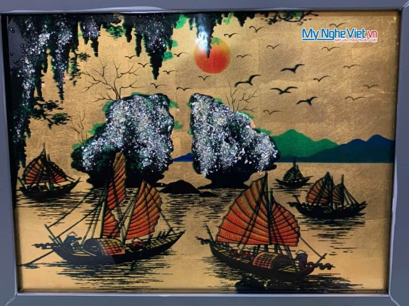 Tranh sơn mài vẽ Vịnh Hạ Long TSM3545-1.18 - Ảnh 4