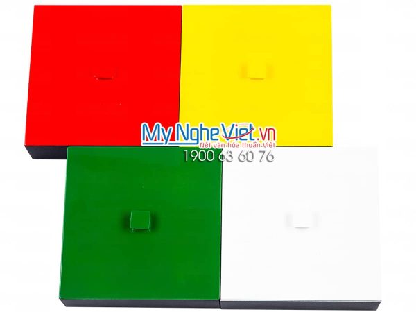 Hộp Mứt Tết Sơn Mài Mai Vàng Nền Đỏ Đô