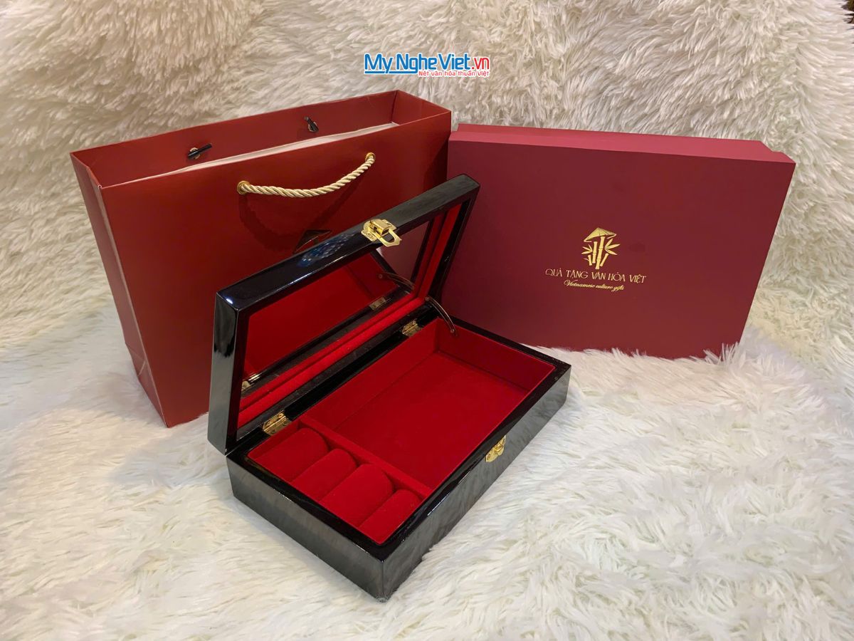 Hộp trang sức sơn mài đồng quê cẩn ốc và hộp quà tặng cao cấp