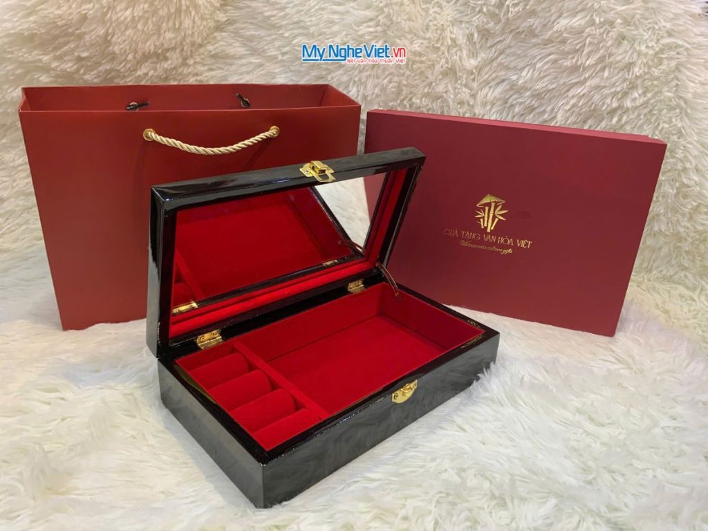 Hộp trang sức sơn mài đồng quê cẩn ốc và hộp quà tặng cao cấp