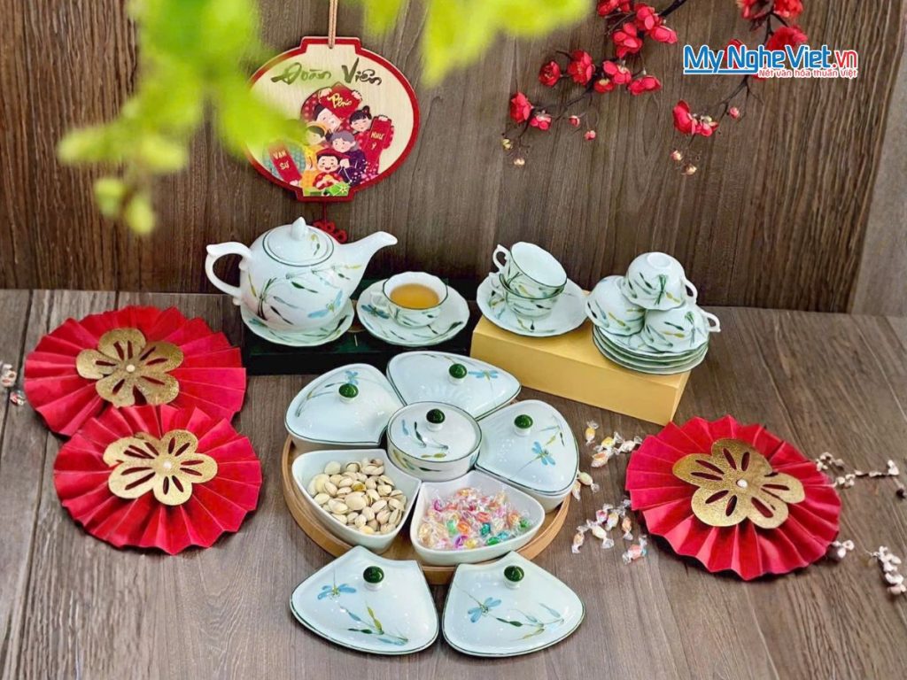 Set quà Tết 2026 gốm Bát Tràng cao cấp