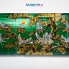 Bộ tranh sơn mài tùng cò lá xanh cẩn ốc nổi cao cấp
