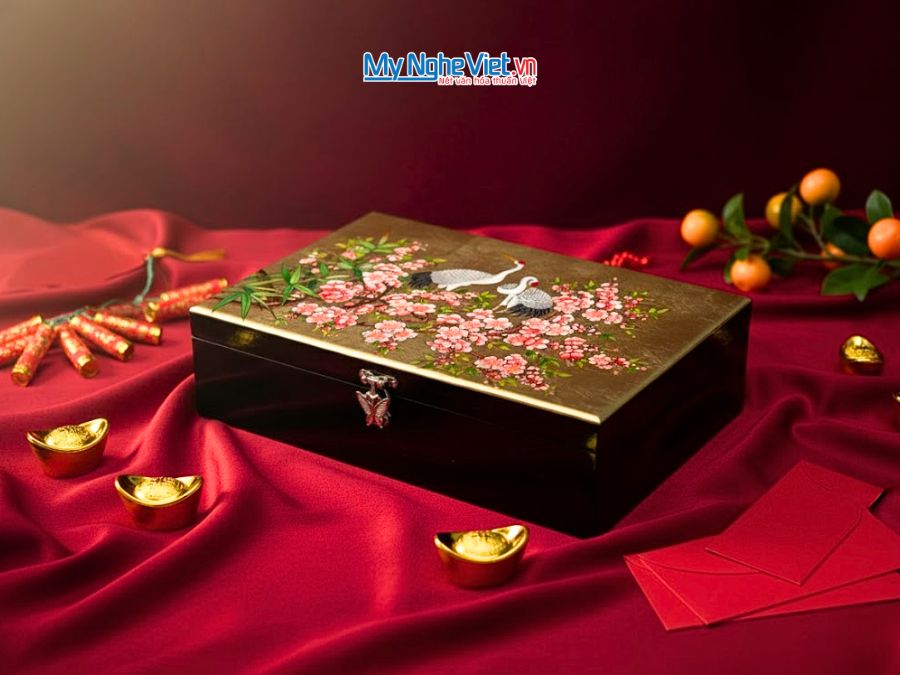 Hộp đựng quà Tết sơn mài cao cấp - Quà Tết Sang Trọng 2026