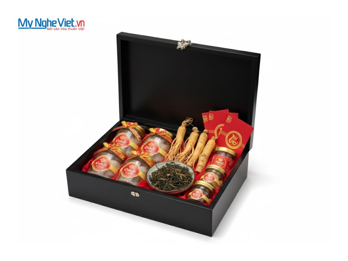Hộp đựng quà Tết sơn mài cao cấp - Quà Tết Sang Trọng 2026
