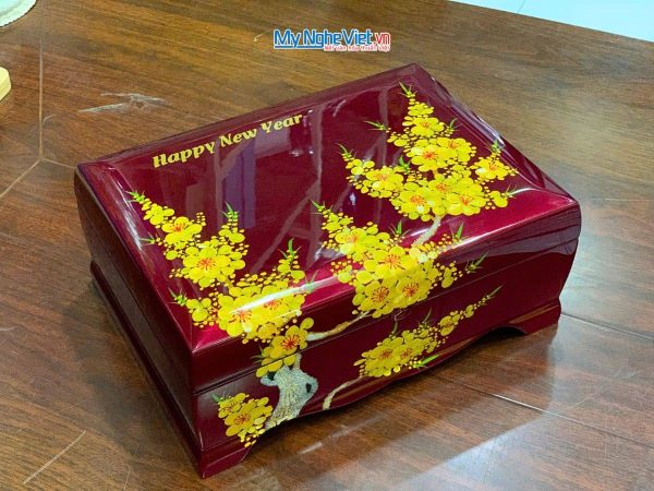 Quà tặng hộp sơn mài hoa mai