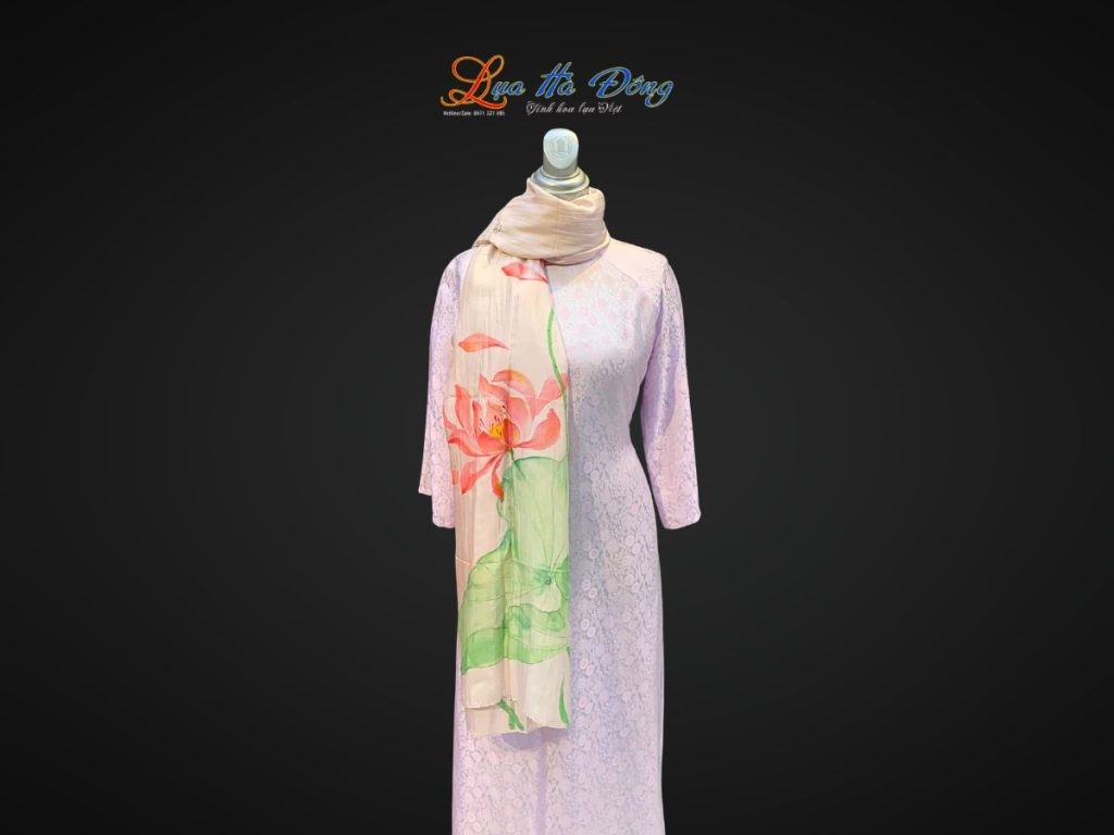 Khăn lụa tơ tằm vẽ tay Hồ Gươm