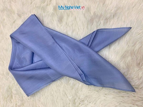 Khăn lụa vuông tơ tằm trơn màu xanh dương