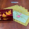Bộ quà tặng hộp sơn mài hoa mai và bộ khăn trải bàn xanh lá thêu sen
