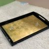 Khay sơn mài cao cấp dát lá vàng cẩn chuồn