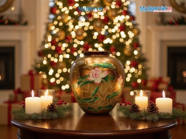 Bình cắm hoa sơn mài