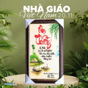 Quà tặng ngày 20-11 - quà tặng tranh thư pháp in tên và logo