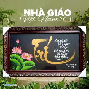Quà tặng ngày 20-11 - quà tặng tranh thư pháp in tên và logo