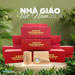 Quà tặng ngày 20-11 - quà tặng cắm bút gỗ in tên và logo