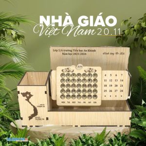 Quà tặng ngày 20-11 - quà tặng cắm bút gỗ in tên và logo