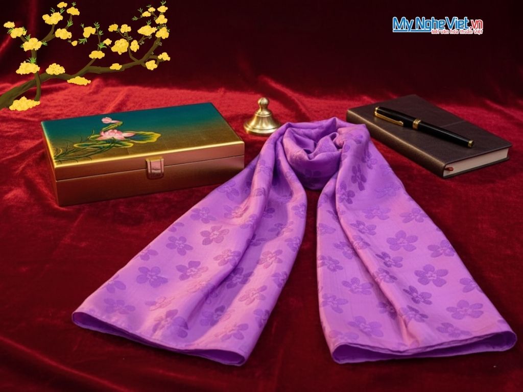 Set quà tết lụa Hà đông cao cấp