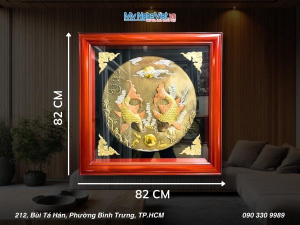 Tranh Đồng Lý Ngư Vọng Nguyệt Đồng Hun Giả Cổ DD8282/2