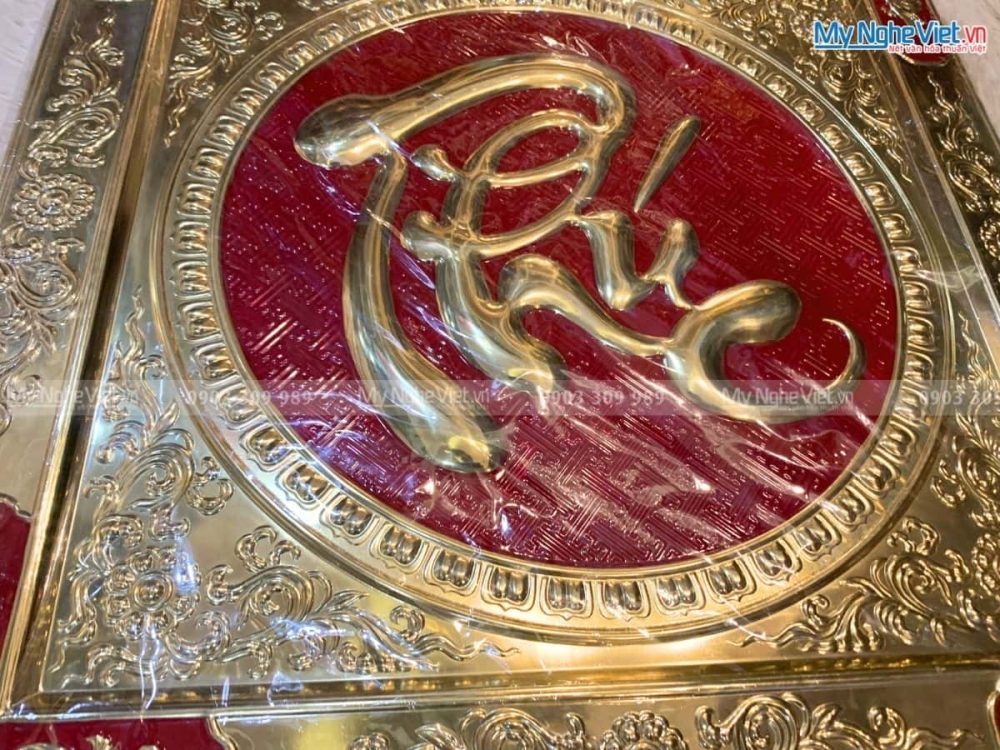 Tranh đồng chữ Thư pháp - Chữ Phúc