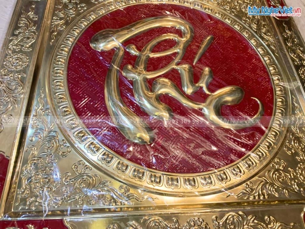 Tranh đồng chữ Thư pháp - Chữ Phúc