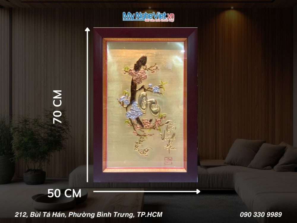 Tranh Đồng Chữ Lộc MNV-DD57-2