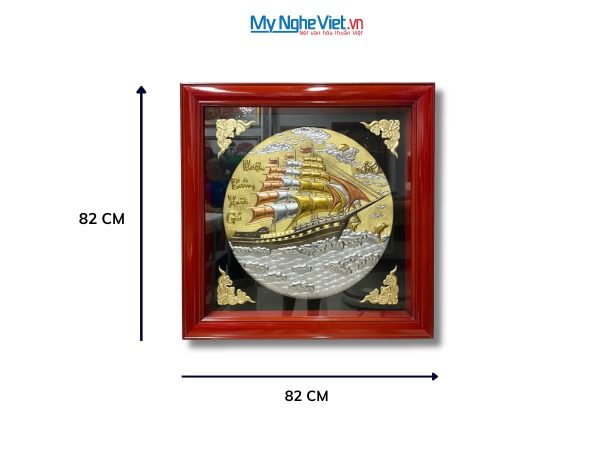 Tranh Đồng Thuận Buồm Xuôi Gió Đồng Hun Giả Cổ