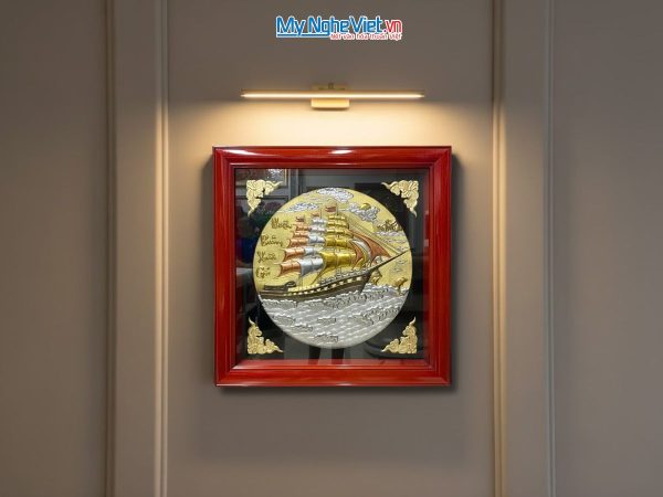 Tranh Đồng Thuận Buồm Xuôi Gió Đồng Hun Giả Cổ