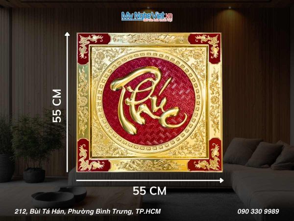 Tranh đồng chữ Thư pháp - Chữ Phúc MNV-DD08-3