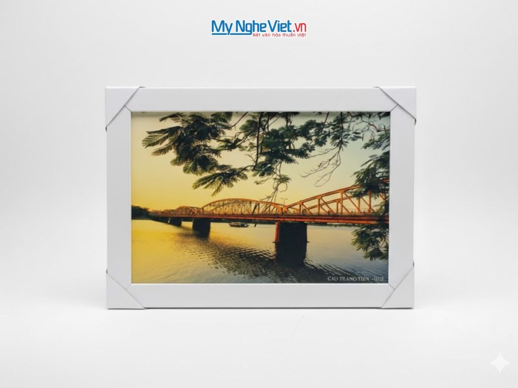 Bộ tranh sơn mài phong cảnh Việt Nam và khung trắng