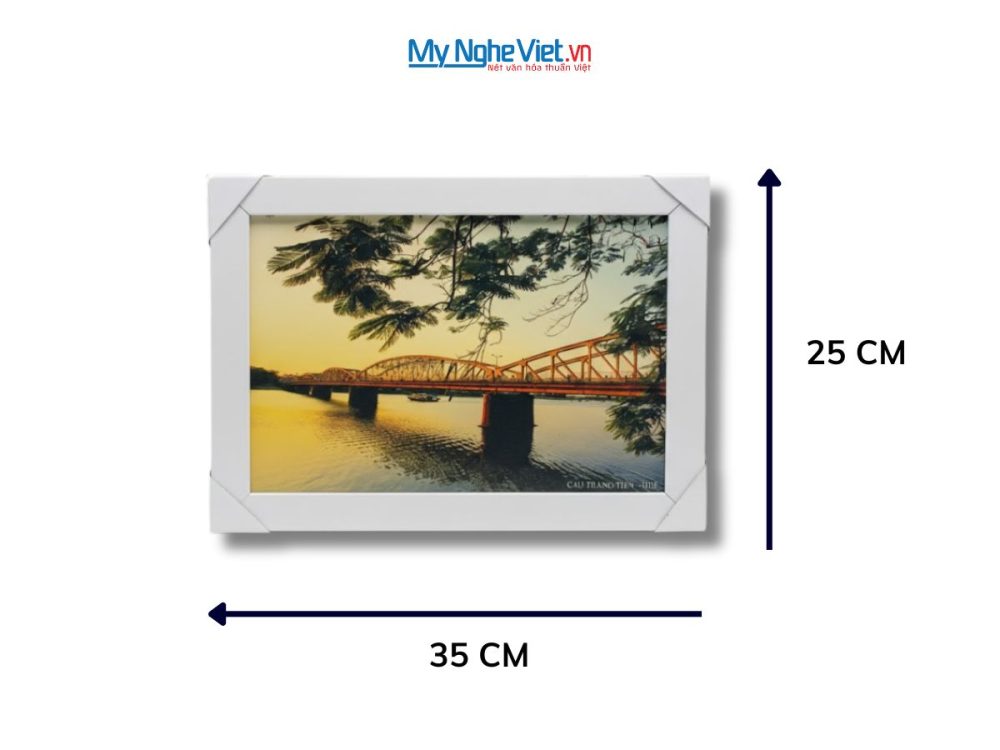 Bộ tranh sơn mài phong cảnh Việt Nam và khung trắng
