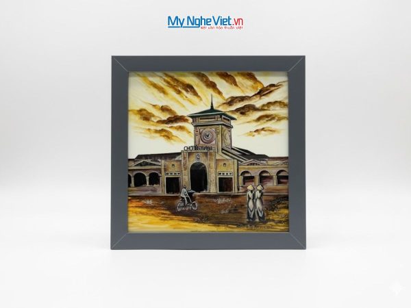 Tranh Sơn Mài Vuông Chợ Bến Thành