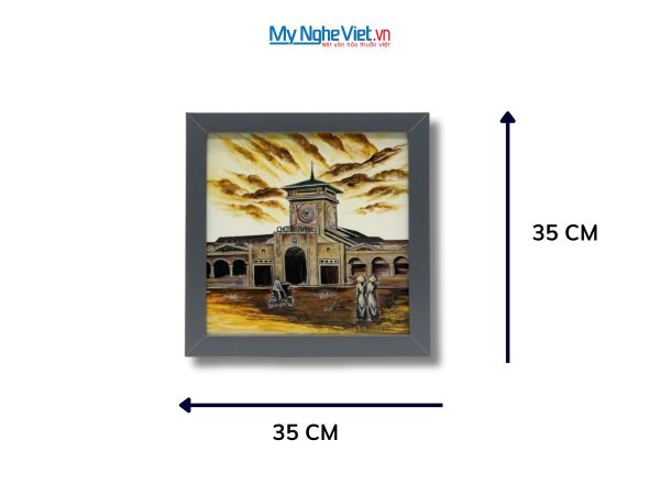 Tranh Sơn Mài Vuông Chợ Bến Thành