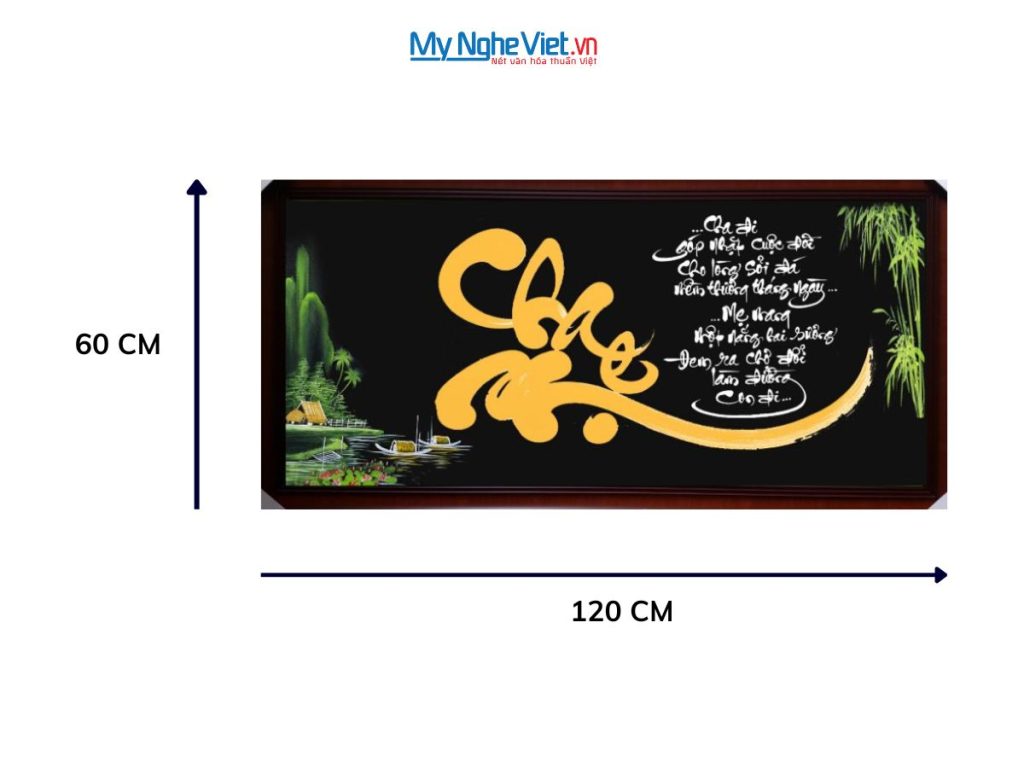 Tranh thư pháp chữ Cha Mẹ