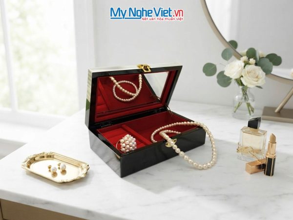 Hộp trang sức sơn mài đồng quê