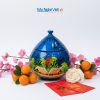 Hũ mận sơn mài đựng mứt vẽ cảnh đồng quê