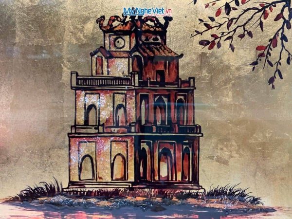 Tranh Sơn Mài Dát Lá Vàng Hồ Gươm