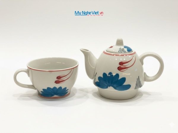 Bình Trà Độc Ẩm Gốm Bát Tràng Họa Tiết Cổ Điển