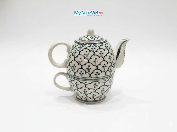 Bình Trà Độc Ẩm Gốm Bát Tràng Họa Tiết Cổ Điển