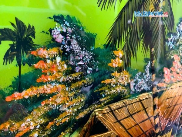 Bộ Tranh Sơn Mài Đồng Quê Xanh Lá