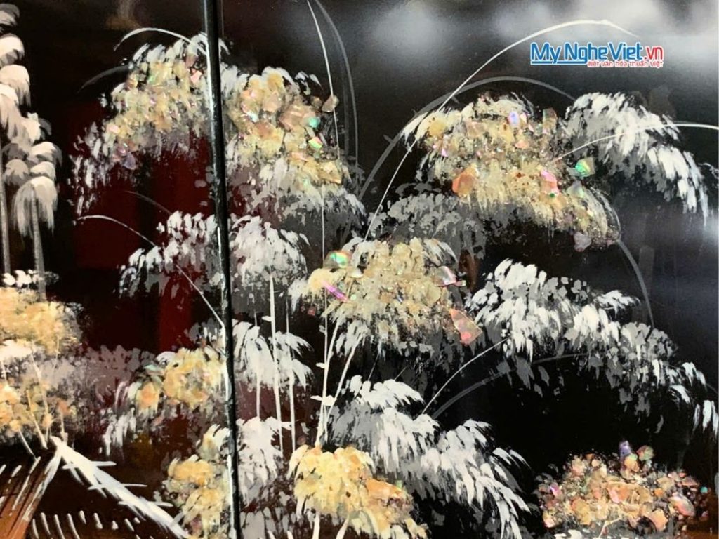 Bộ Tranh Sơn Mài Đồng Quê Trắng Đen