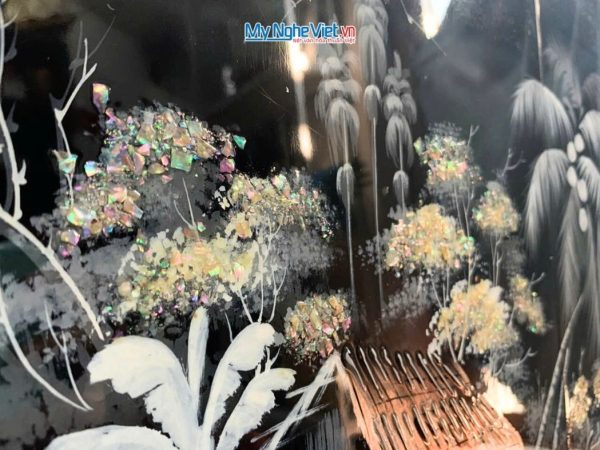 Bộ Tranh Sơn Mài Đồng Quê Trắng Đen