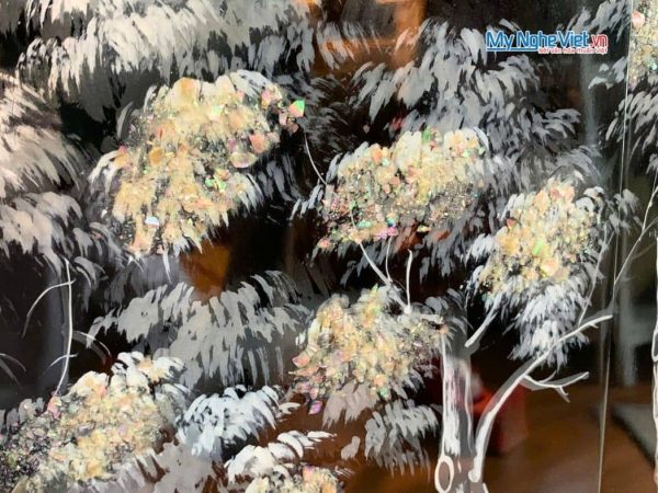 Bộ Tranh Sơn Mài Đồng Quê Trắng Đen