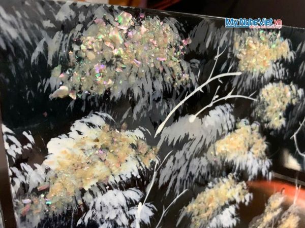 Bộ Tranh Sơn Mài Đồng Quê Trắng Đen