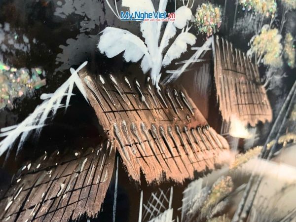 Bộ Tranh Sơn Mài Đồng Quê Trắng Đen