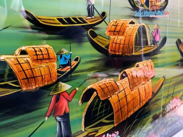 Bộ Tranh Sơn Mài Đồng Quê Xanh Dương