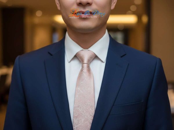 Cravat hoa đuôi công hồng MNV-CRV24