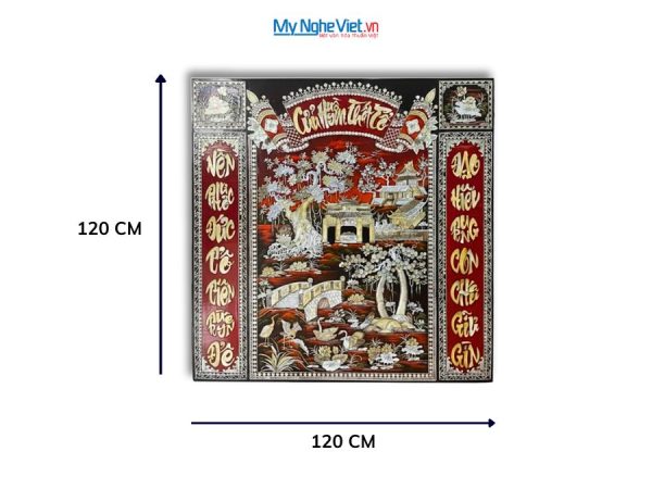 Liễn thờ sơn mài cẩn ốc Cửu huyền thất tổ